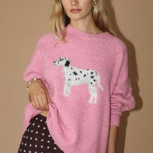 Bailey Rose Pink Dalmatian Sweater S
